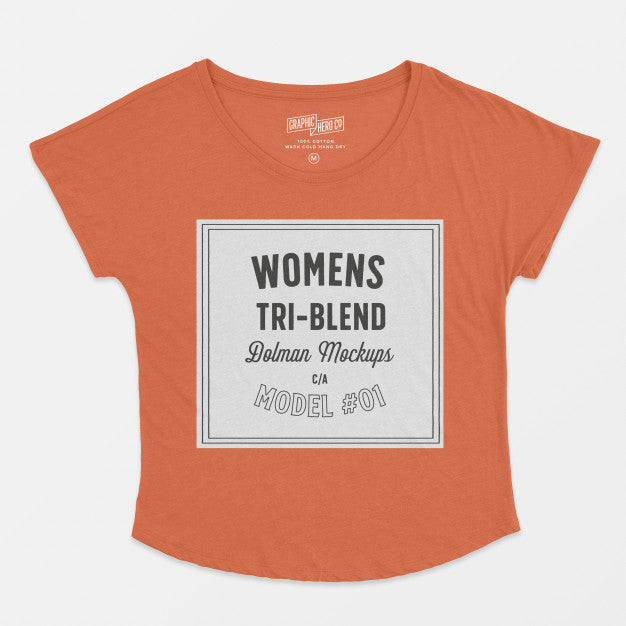 Free Women Triblend Dolman Mockup Psd