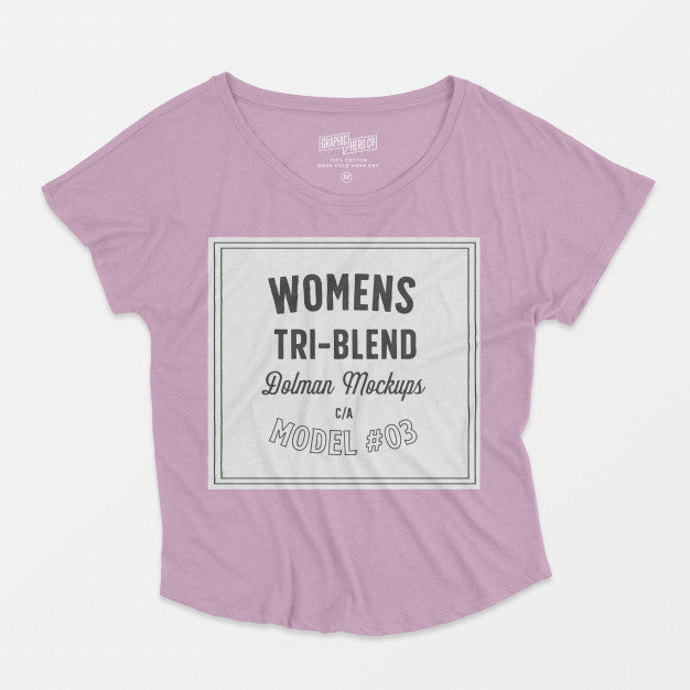 Free Womens Tri-Blend Dolman Mockup 03 Psd