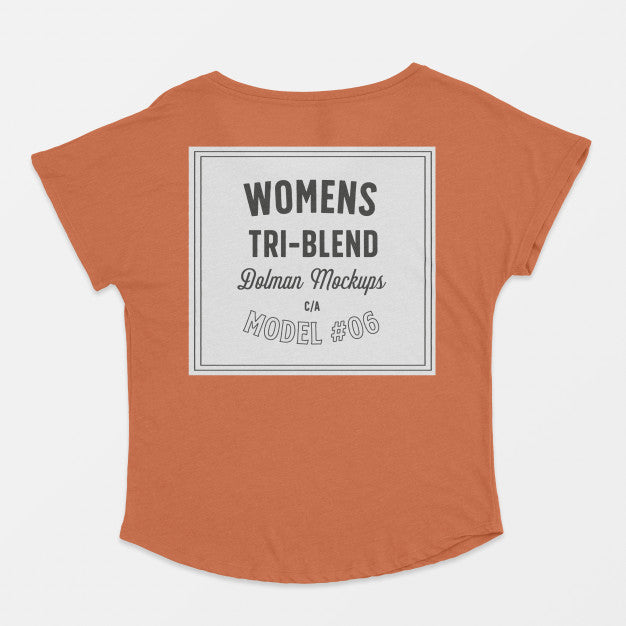 Free Womens Triblend Dolman Mockup Psd