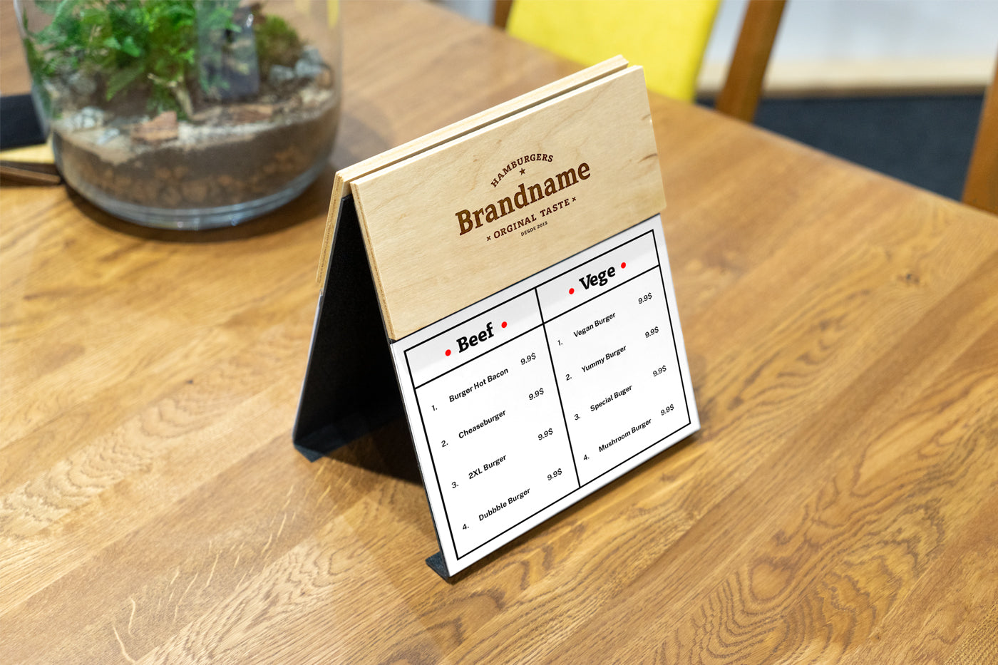 Free Wood Menu Psd Mockup