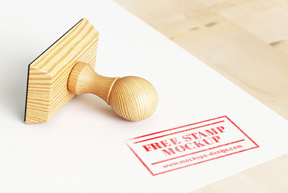 Free Wood Stamp Mockup