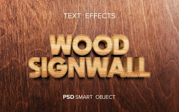 Free Wood Text Effect Mock-Up Psd