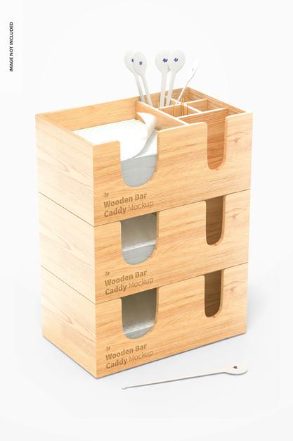 Free Wooden Bar Caddies Mockup Psd