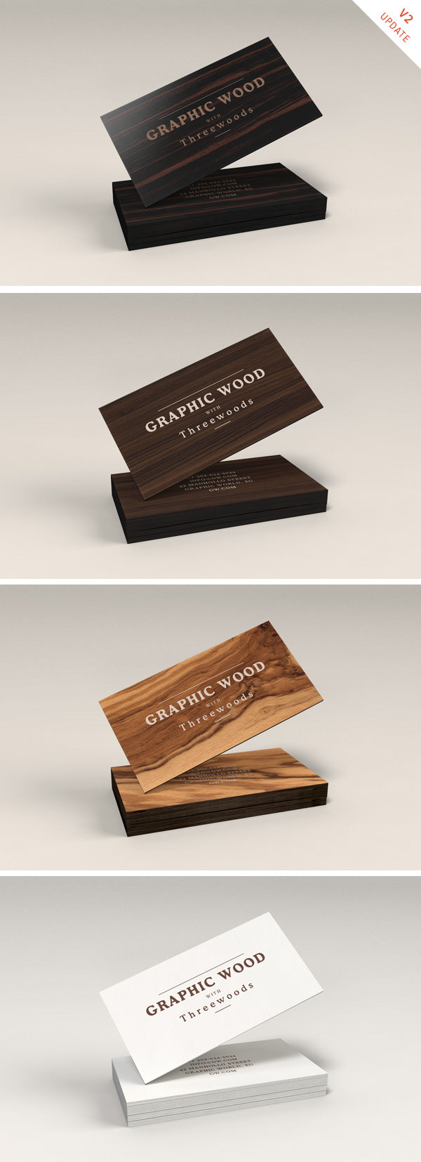 Free Wooden Business Cards Mockup