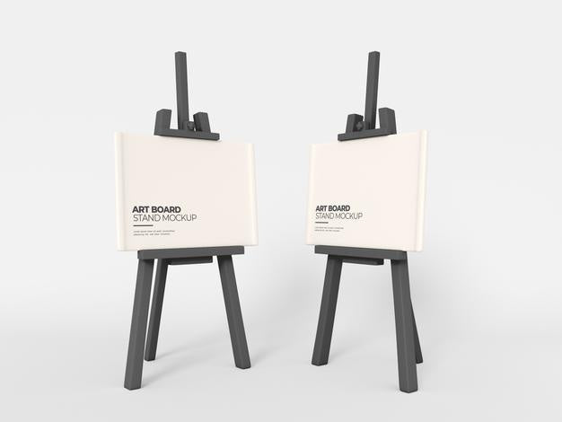 Free Wooden Easels Art Canvas Mockup Psd