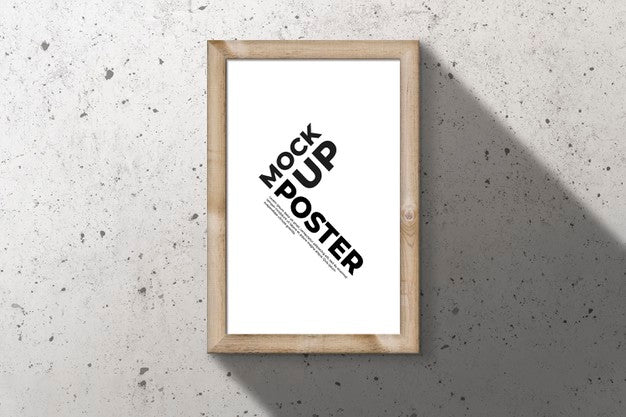 Free Wooden Frame For Poster Mockup Psd