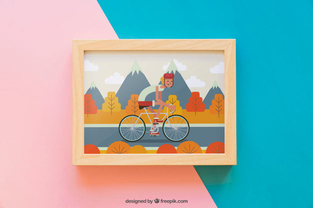 Free Wooden Frame Mockup Psd