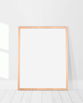 Free Wooden Standing Frame Poster Mockup