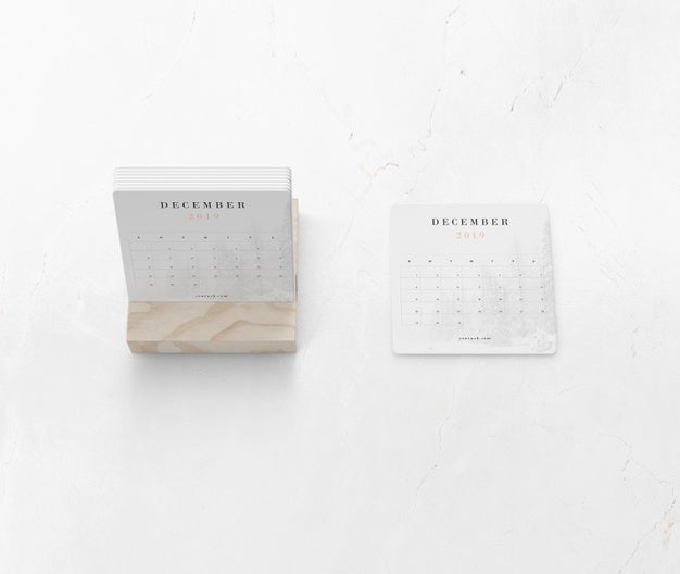 Free Wooden Support For Miniature Calendar Psd