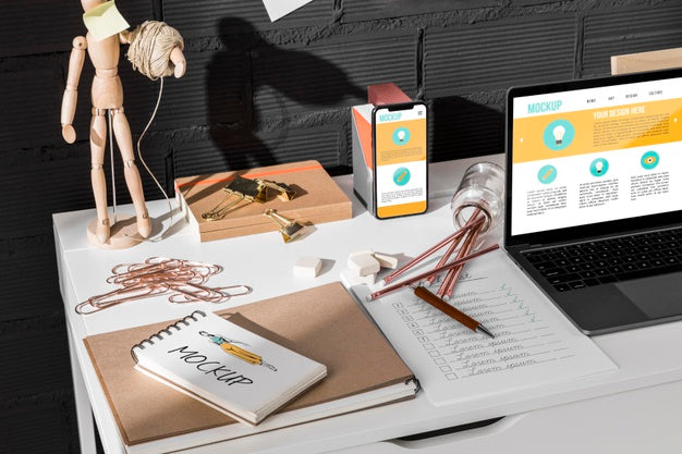 Free Workplace Mockup With Devices Psd