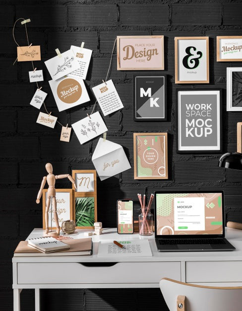 Free Workplace Mockup With Devices Psd