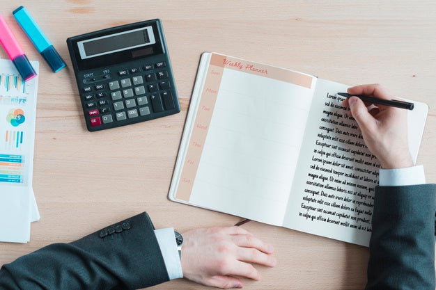 Free Workspace With Agenda And Calculator Psd