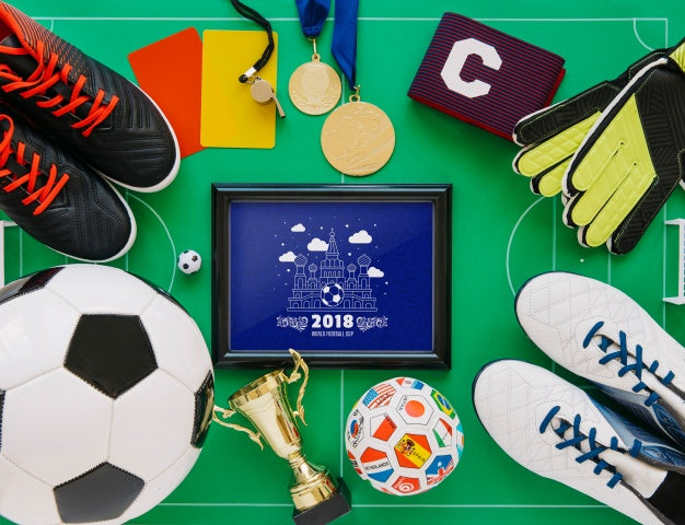 Free World Football Cup Mockup With Frame Psd