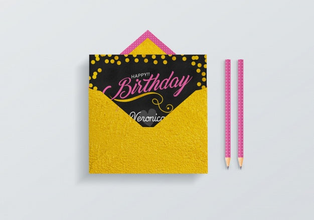 Free Yellow Envelope Mock Up Psd