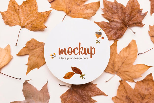 Free Yellow Leaves Arrangement Mock-Up Psd