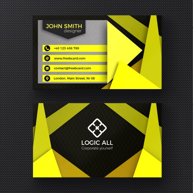 Free Yellow Modern Business Card Psd