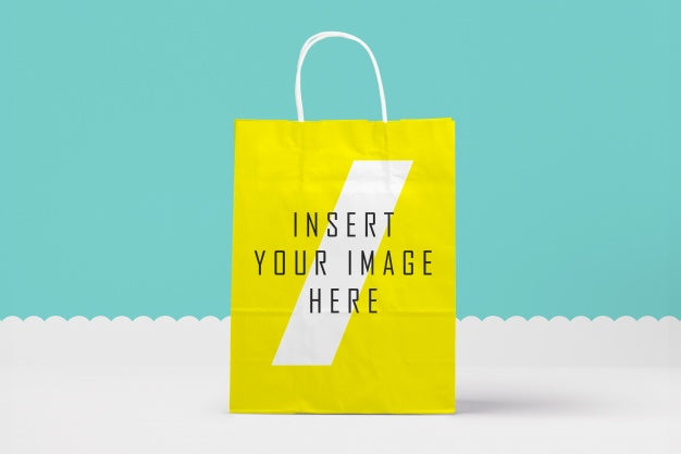 Free Yellow Paper Bag Mock Up Psd