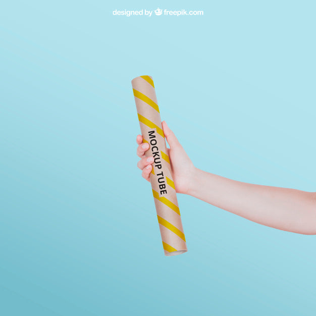 Free Yellow Tube Mockup Psd