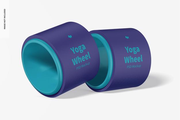 Free Yoga Wheel Mockup, Leaned Psd