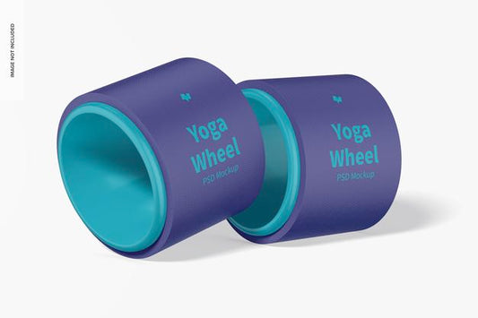 Free Yoga Wheel Mockup, Leaned Psd