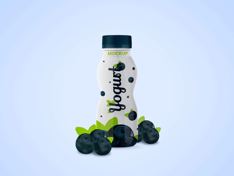 Free Yogurt Bottle Psd Mockup