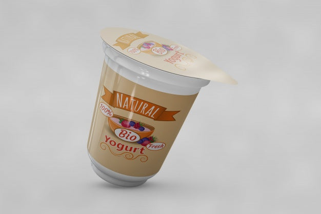 Free Yogurt Packaging Mockup Psd