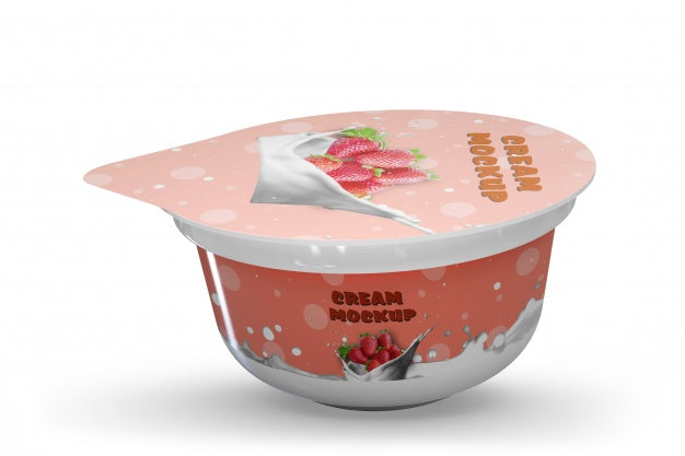 Free Yogurt Packaging Mockup Psd