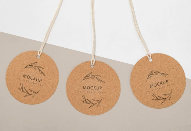 Free Zero Waste Price Tags Mock-Up Psd