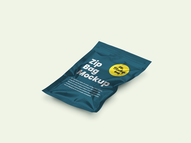 Free Zip Bag Package Mockup